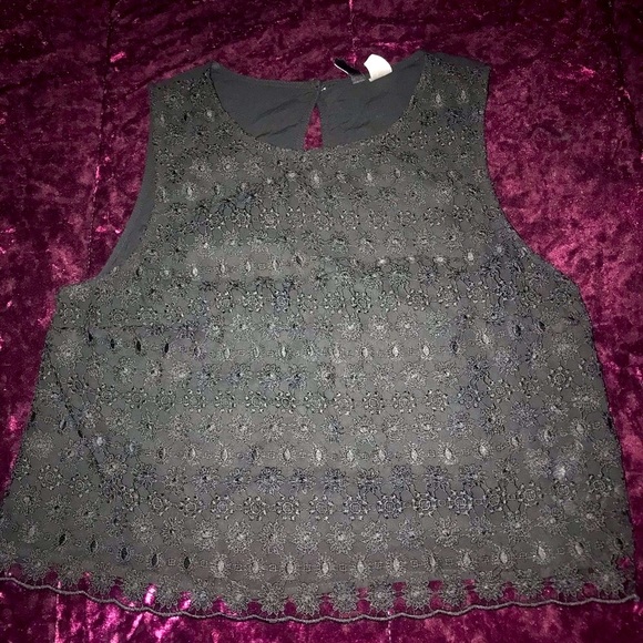 Short, black, see-through top by Divided - Picture 1 of 2